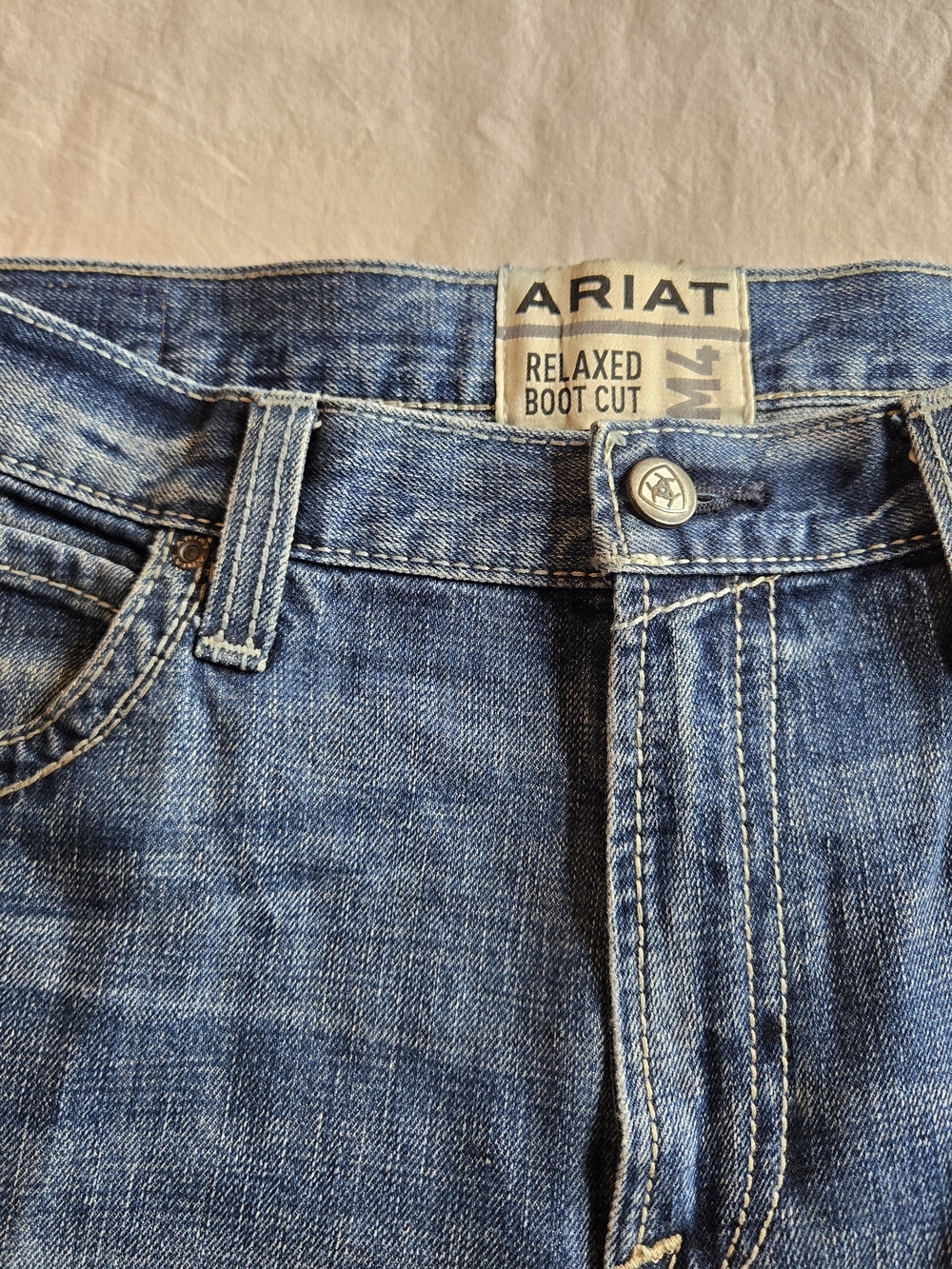 Ariat Relaxed Boot Cut Jeans in Medium Blue Denim